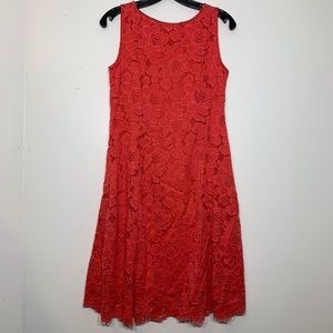 NWT Liz‎ Clariborne Coral Lace Overlay Lined Dress
